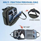 Dark green underseat carry-on suitcase with organized interior pockets and strap