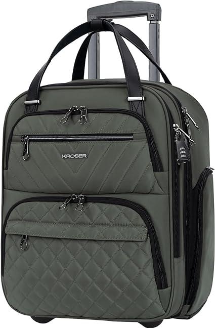KROSER 16" Underseat Carry-On Suitcase with Laptop Compartment - KROSER