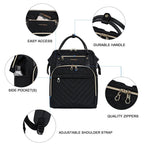 KROSER-KROSER 17" Quilted Laptop Backpack with USB Port-4