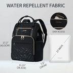 KROSER-KROSER 17" Quilted Laptop Backpack with USB Port-3