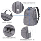 KROSER 17 Inch Quilted RFID Laptop Backpack with USBXYK939DG-HF-USDARK GREYUSA