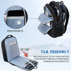 KROSER 17 Inch Quilted RFID Laptop Backpack with USBXYK939HF-BLK-USBLACKUSA
