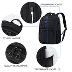 KROSER 17 Inch Quilted RFID Laptop Backpack with USBXYK939HF-BLK-USBLACKUSA
