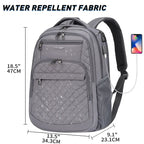 KROSER 17 Inch Quilted RFID Laptop Backpack with USBXYK939DG-HF-USDARK GREYUSA