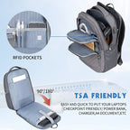 KROSER 17 Inch Quilted RFID Laptop Backpack with USBXYK939DG-HF-USDARK GREYUSA