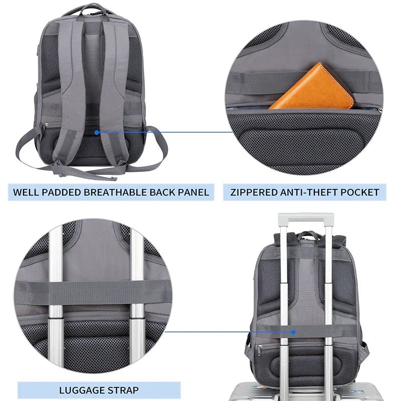 KROSER 17 Inch Quilted RFID Laptop Backpack with USBXYK939DG-HF-USDARK GREYUSA