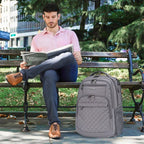 KROSER 17 Inch Quilted RFID Laptop Backpack with USBXYK939DG-HF-USDARK GREYUSA