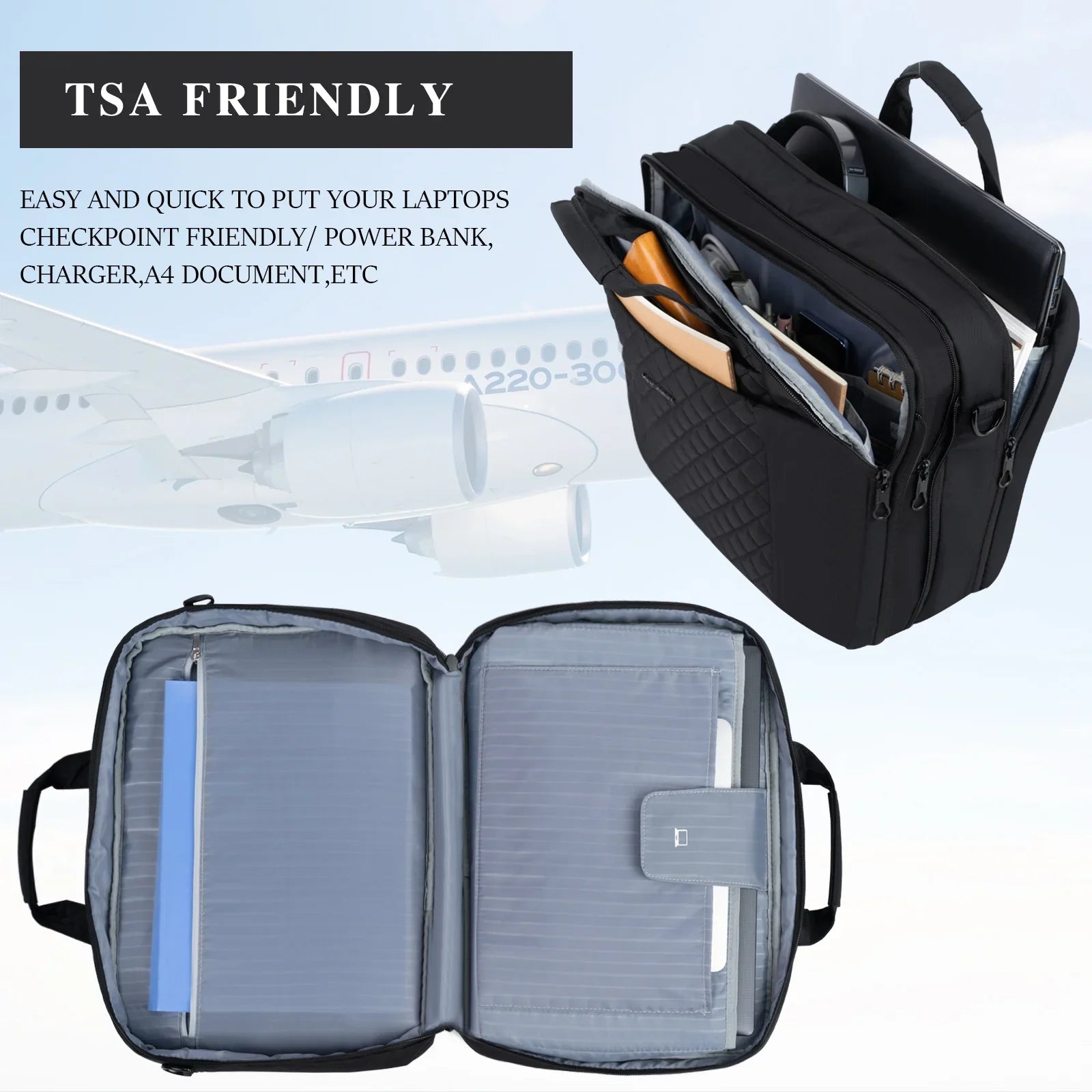 KROSER 17" TSA-Friendly Laptop Briefcase - KROSER