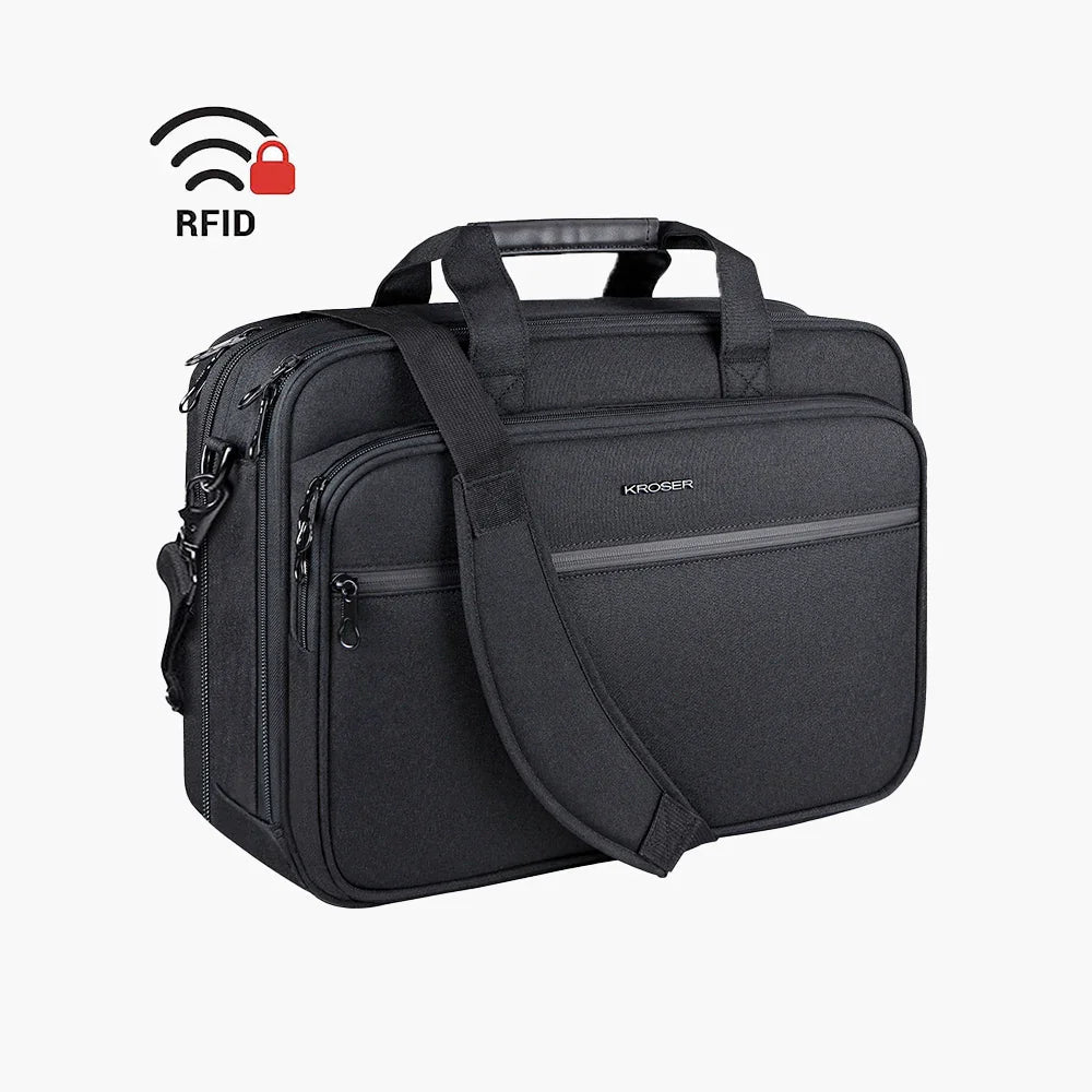 KROSER 17.3" Expandable Laptop Briefcase with RFID - KROSER