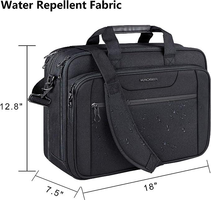 KROSER 17.3" Expandable Laptop Briefcase with RFID - KROSER