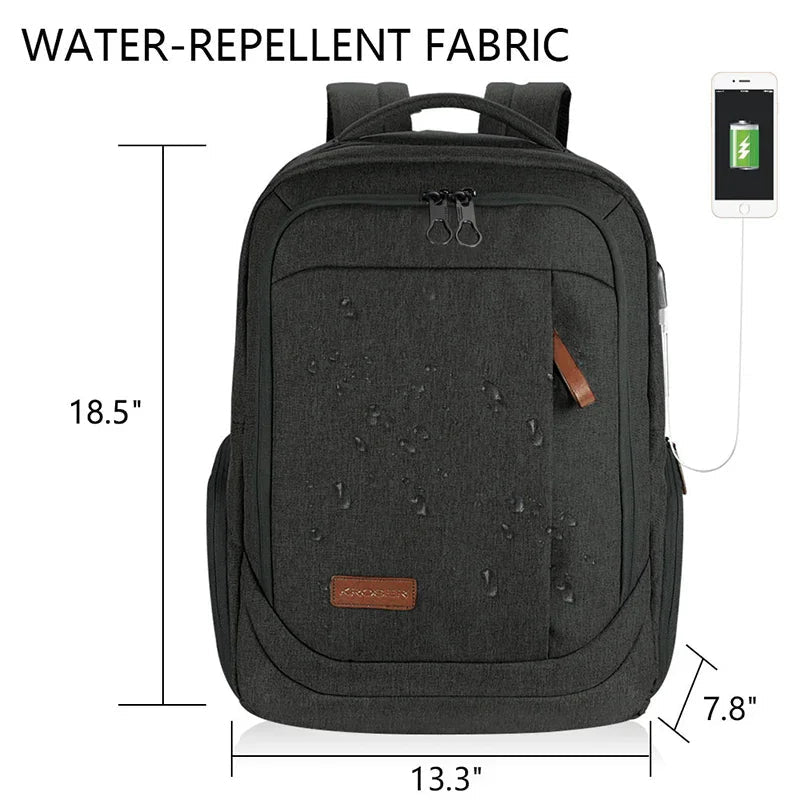 KROSER 17.3" Large Laptop Backpack with USB Charging Port - KROSER