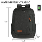KROSER 17.3" Large Laptop Backpack with USB Charging Port - KROSER