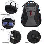 KROSER 17.3 Inch Hard Shell RFID Travel Laptop Backpack with USBXXK989-BLACK/GREY-USUSBlack/Grey