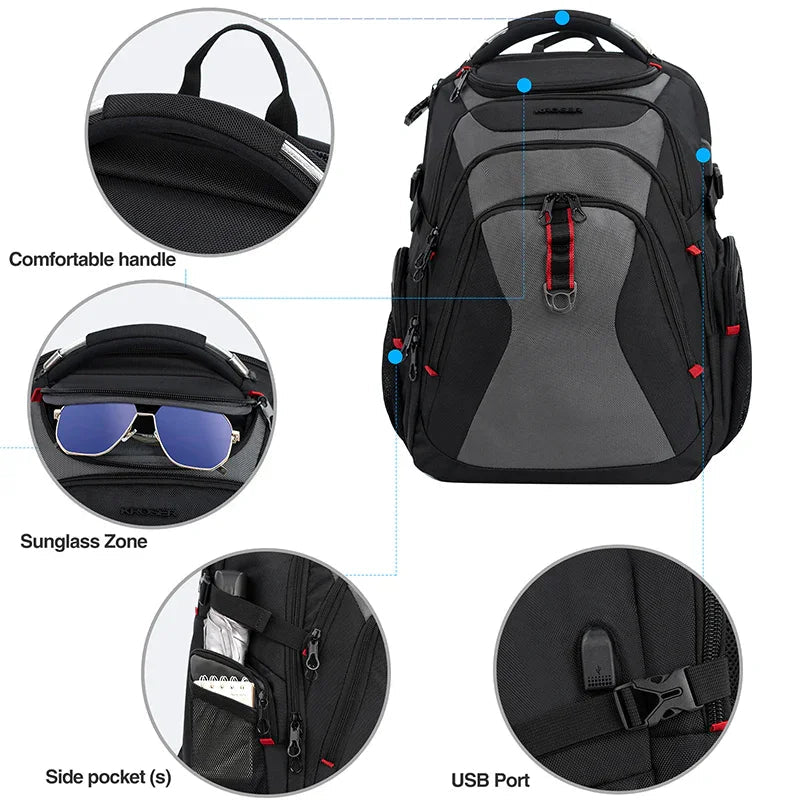 KROSER 17.3" Travel Laptop Backpack with Hard Shell & RFID - KROSER