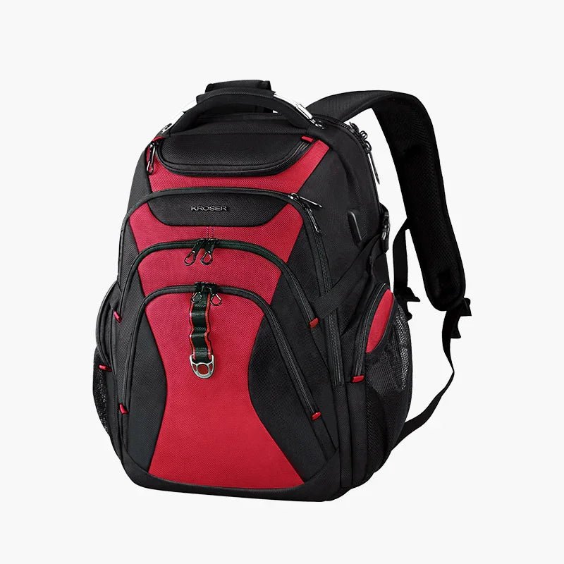 KROSER 17.3 Inch Hard Shell RFID Travel Laptop Backpack with USBXXK989-BLACK/RED-USUSBlack/Red