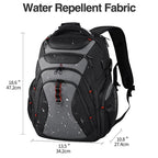 KROSER 17.3 Inch Hard Shell RFID Travel Laptop Backpack with USBXXK989-BLACK/GREY-USUSBlack/Grey