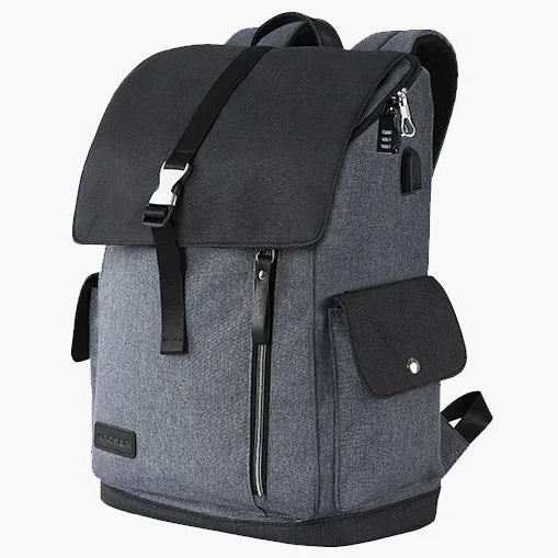 KROSER Black/Grey 17.3 Inch USB Travel Laptop Backpack