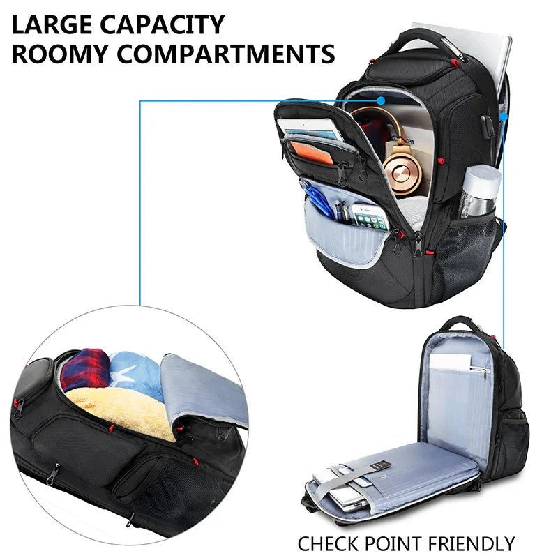 KROSER 17.3" TSA Travel Laptop Backpack with USB & RFID - KROSER