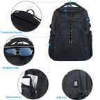 KROSER-KROSER 18.4" Travel Laptop Backpack with Hard Shell & RFID-4