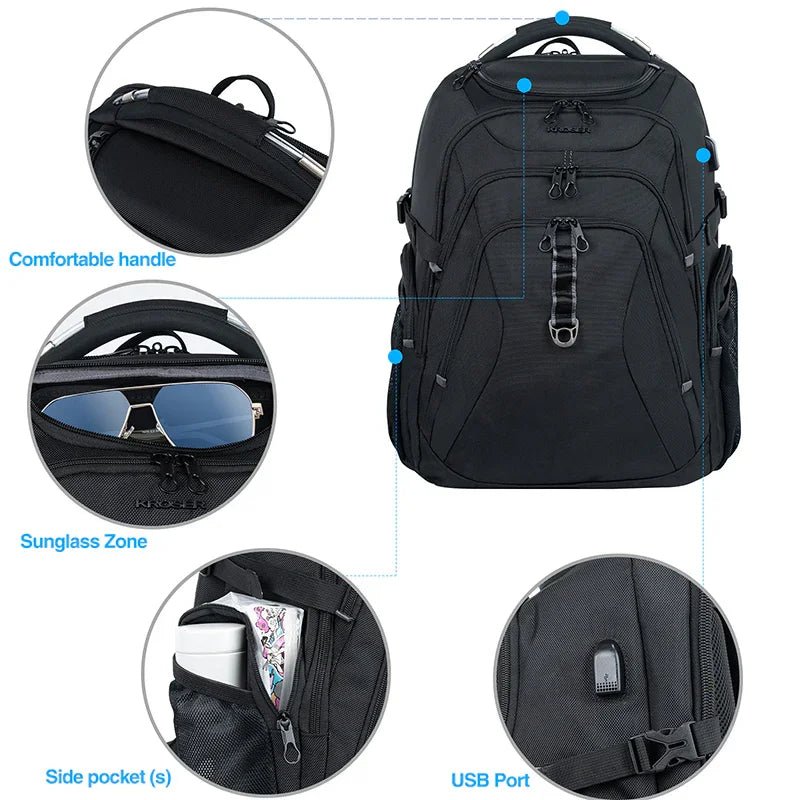 KROSER 18.4" Travel Laptop Backpack with Hard Shell & RFID - KROSER