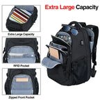 KROSER-KROSER 18.4" Travel Laptop Backpack with Hard Shell & RFID-3