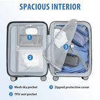 KROSER Silver Grey 20 Inch Expandable Carry-On Luggage with TSA LockYX001S-SILVER-USUS