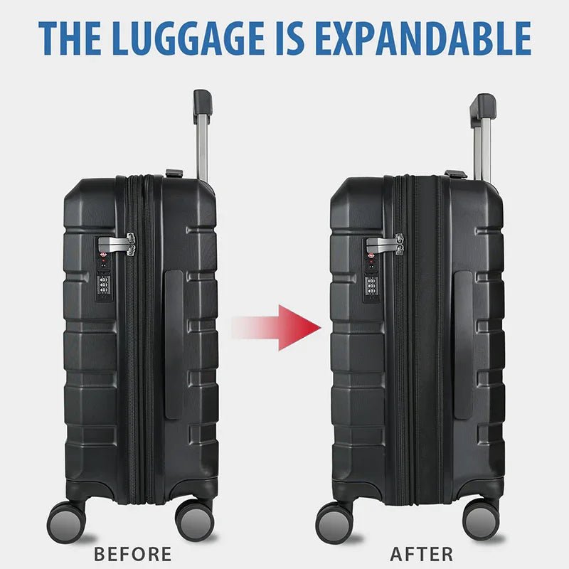 KROSER-KROSER 20" Hardside Expandable Carry-On Luggage with TSA Lock-3