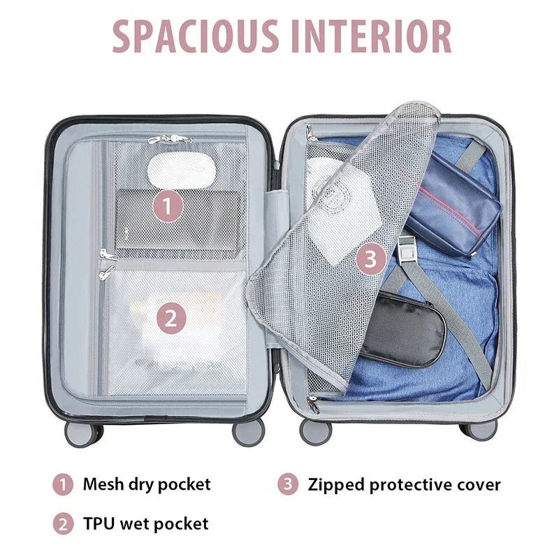 KROSER Light Purple 20 Inch Expandable Carry-On Luggage with TSA LockYX001S-LightPurple-USUS