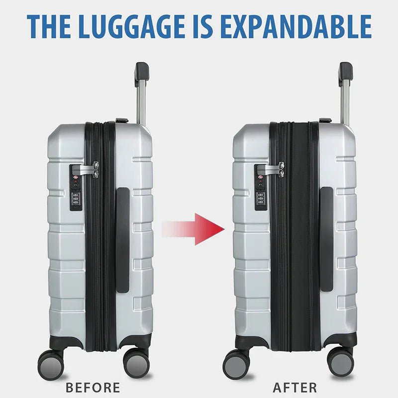 KROSER Silver Grey 20 Inch Expandable Carry-On Luggage with TSA LockYX001S-SILVER-USUS
