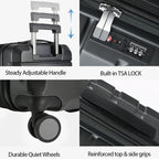KROSER Black 20 Inch Expandable Carry-On Luggage with TSA LockYX001S-BLK-USUS