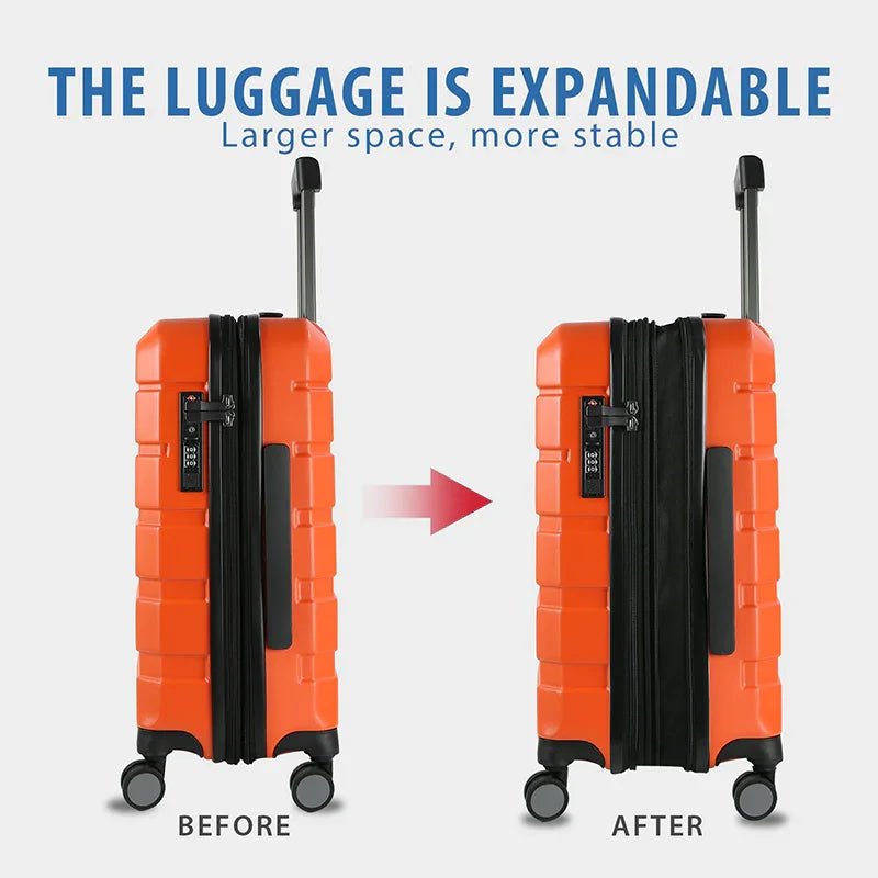 KROSER Orange 20 Inch Hardside Expandable Carry-On Luggage with USB & TSA LockYX001S-ORANGE-USUS