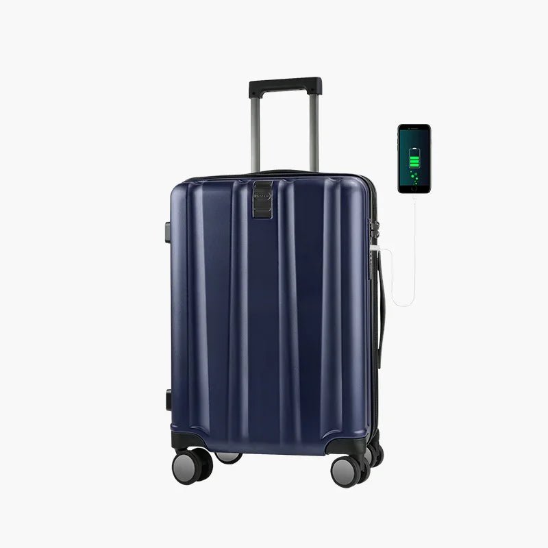 KROSER Navy 20 Inch Expandable Carry-On Luggage with USB & TSA LockYX002S-NAVY-USUS