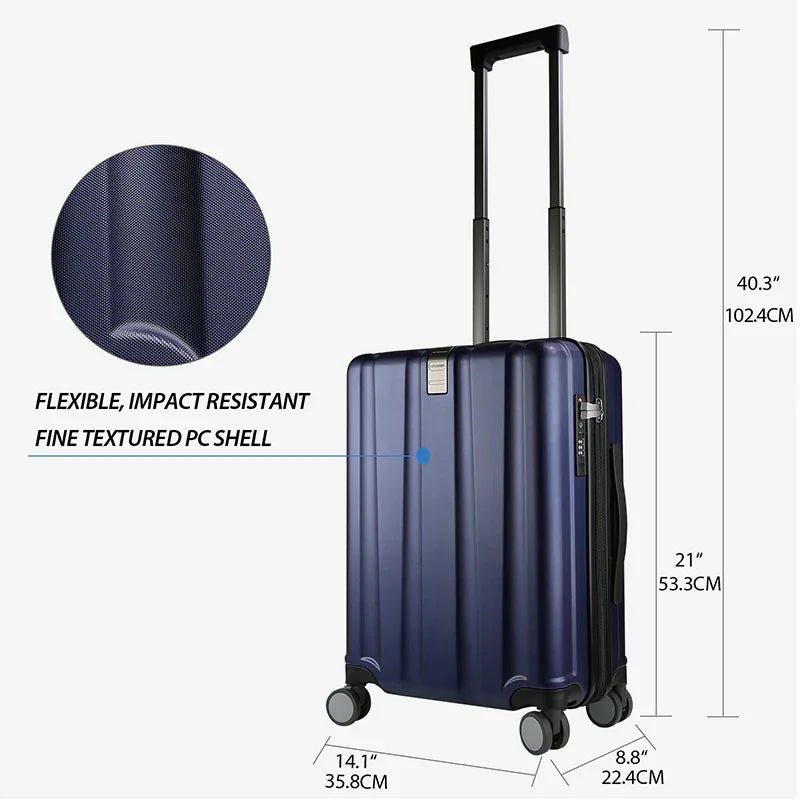 KROSER Navy 20 Inch Expandable Carry-On Luggage with USB & TSA LockYX002S-NAVY-USUS