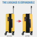 KROSER Yellow 20 Inch Hardside Carry-On Luggage with USB & TSA LockYX002S-YELLOW-USUS