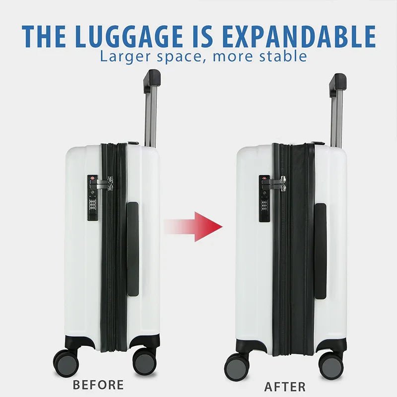 KROSER White 20 Inch Hardside Carry-On Luggage with USB & TSA LockYX002S-White-USUS