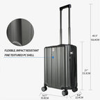 KROSER Black 20 Inch Hardside Carry-On Luggage with USB & TSA LockYX002S-DG-USUS