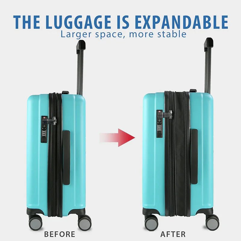 KROSER Lake Blue 20 Inch Hardside Expandable Carry-On Luggage with USB & TSA LockYX002S-TIFFANYBLUE-USUS