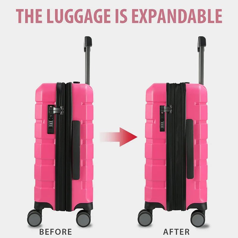 KROSER Rose 20 Inch Hardside Carry-On Luggage with USB & TSA LockYX001S-ROSE-USUS