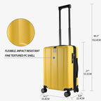 KROSER Yellow 20 Inch Hardside Carry-On Luggage with USB & TSA LockYX002S-YELLOW-USUS