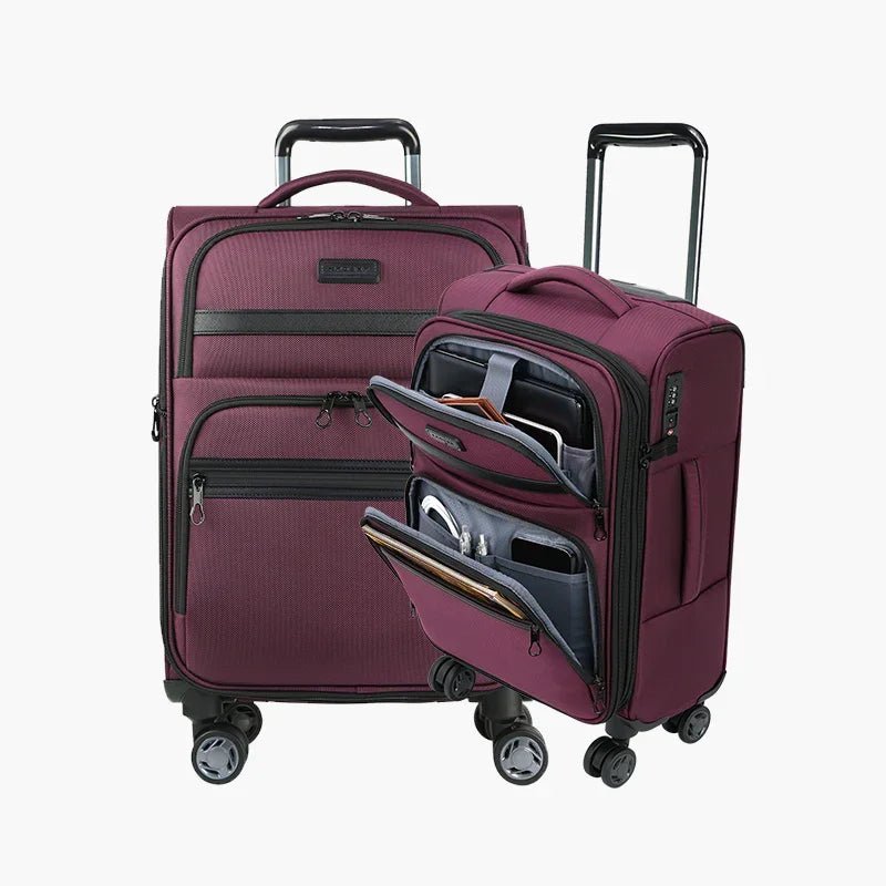 KROSER Burgundy 20 Inch Softside Expandable Carry-On Luggage with USB, TSA Lock & Laptop PocketK161-13F-BURGUNDY-USUS