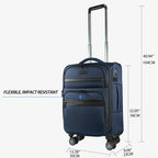 KROSER Navy 20 Inch Softside Expandable Carry-On Luggage with USB, TSA Lock & Laptop PocketK161-13F-NAVY-USUS