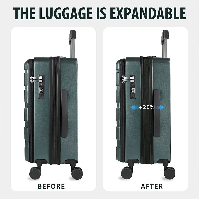 KROSER Dark Green 20 Inch Top-Loading Carry-On Luggage with TSA LockYX001SCK-DG-USUS