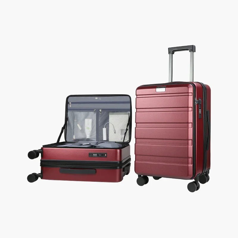 KROSER Burgundy 20 Inch Top-Loading Carry-On Luggage with USB & TSA LockYX001SCK-Burgundy-USUS