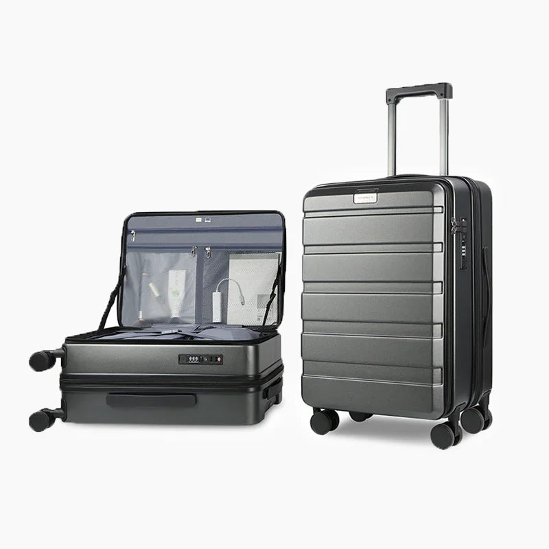 KROSER Steel Grey 20 Inch Top-Loading Carry-On Luggage with TSA LockYX001SCK-STEEL GREY-USUS