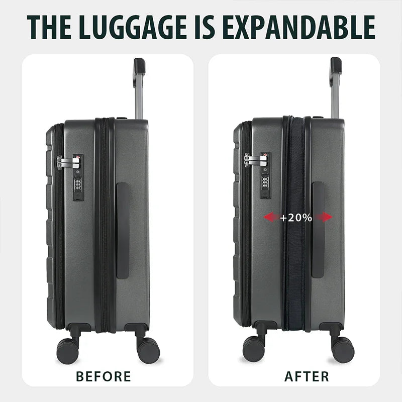 KROSER Steel Grey 20 Inch Top-Loading Carry-On Luggage with TSA LockYX001SCK-STEEL GREY-USUS
