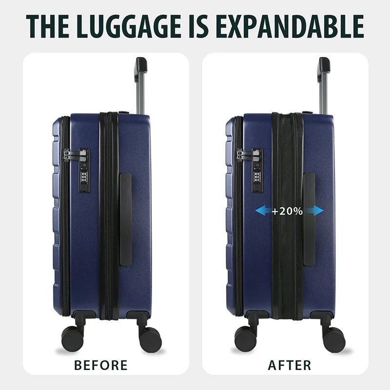 KROSER Navy 20 Inch Top-Loading Carry-On Luggage with TSA LockYX001SCK-Navy-USUS