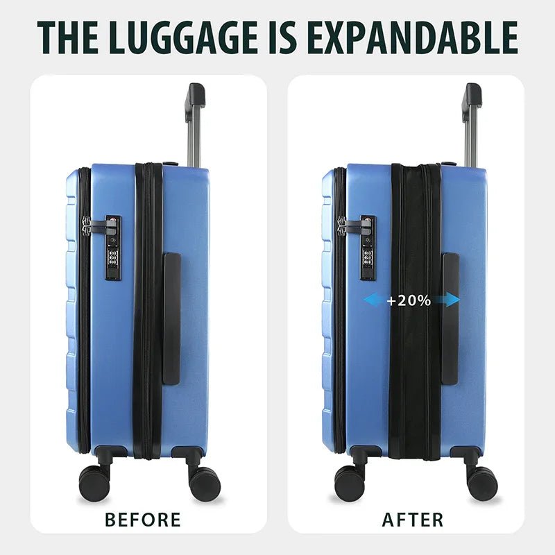 KROSER Light Blue 20 Inch Top-Loading Carry-On with TSA Lock & USBYX001SCK-LightBlue-USUS