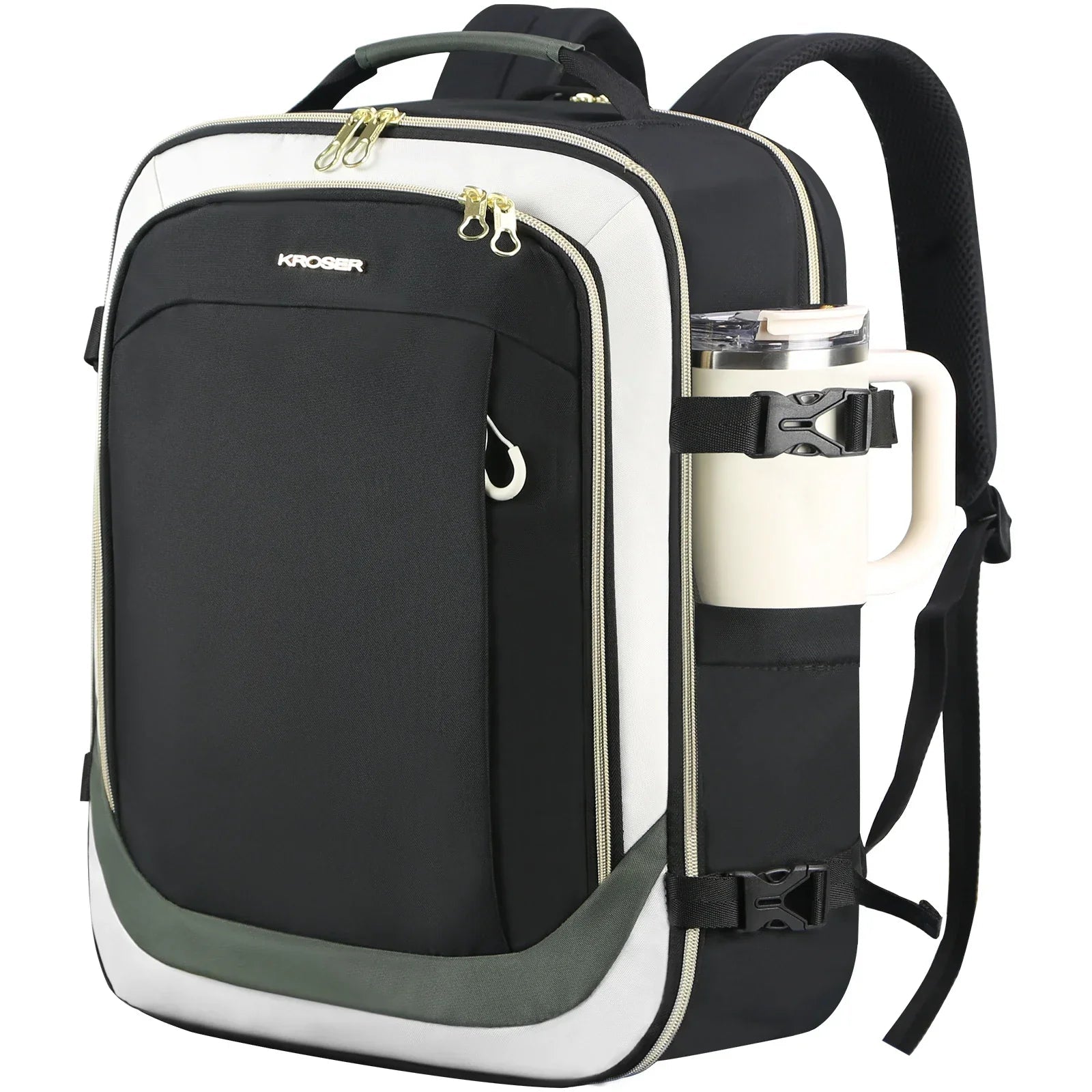 KROSER Black 17.3" Commuter Laptop Backpack for Work & Travel - KROSER