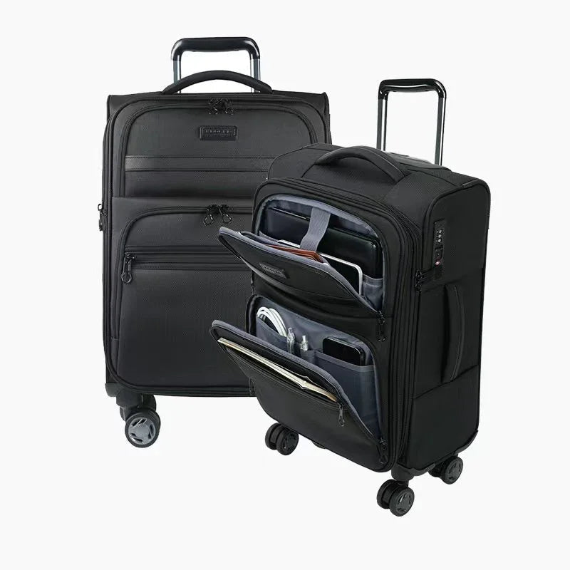 KROSER Black 20 Inch Softside Expandable Carry-On Luggage with USB, TSA Lock & Laptop PocketK161-13F-BLACKUSBlack