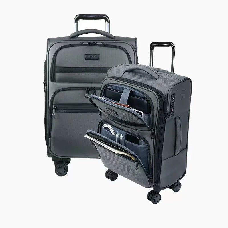 KROSER Black 20 Inch Softside Expandable Carry-On Luggage with USB, TSA Lock & Laptop PocketK161-13F-GERYUSGrey